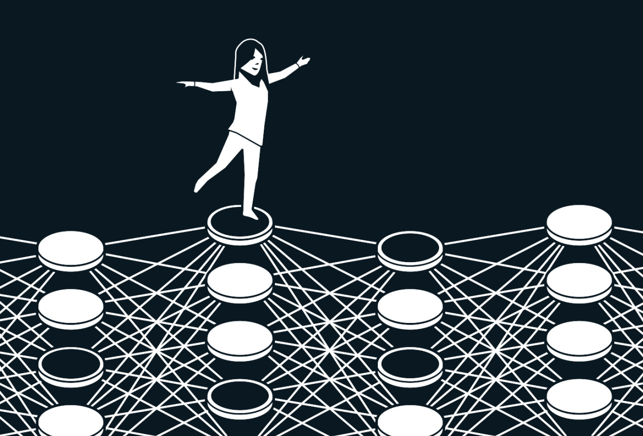 „Šokinėjimas“ per dirbtinius neuroninius tinklus. Johano Jarnestado / Švedijos Karališkosios mokslų akademijos iliustracija