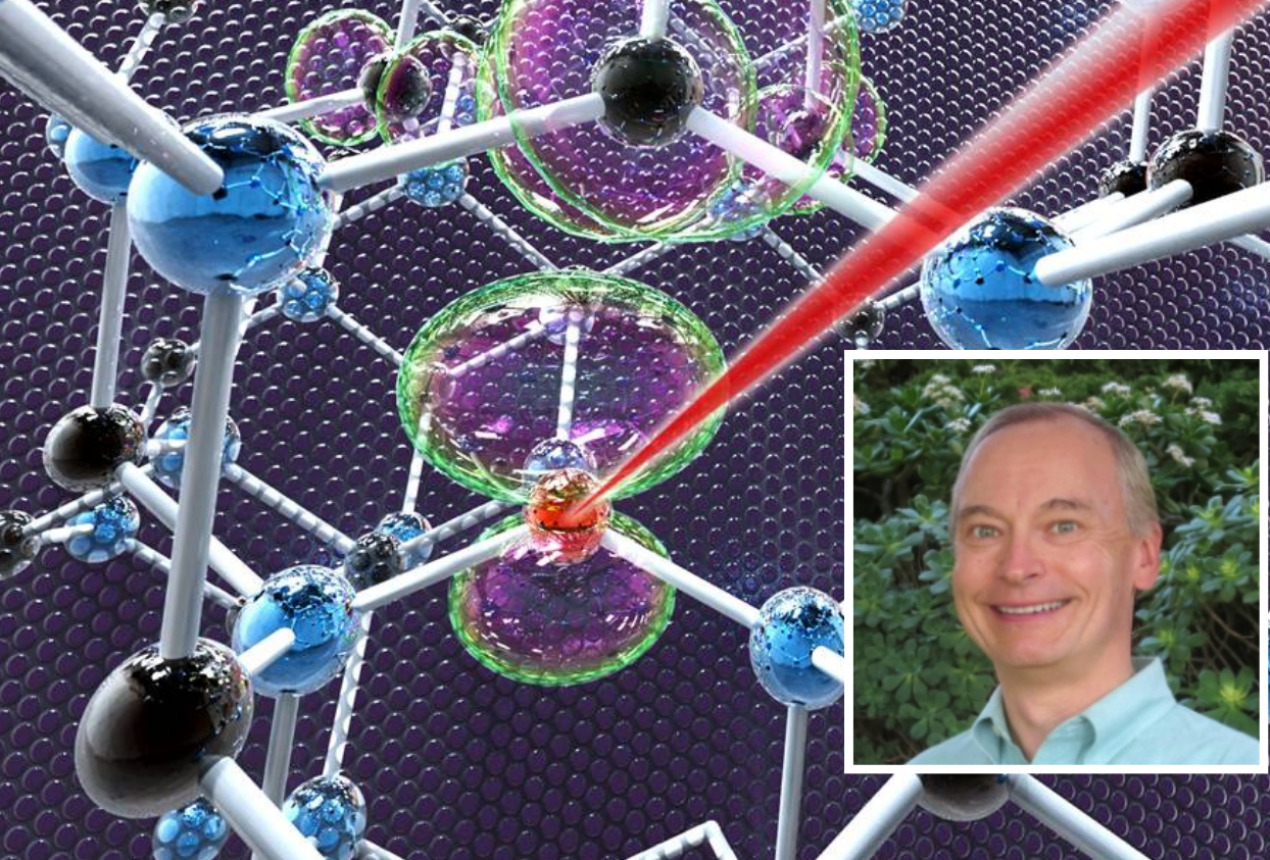 Prof. Chrisas Van de Walle ir jo mokslinės grupės sukurta taškinių defektų vizualizacija. Kalifornijos universiteto Santa Barbaroje nuotrauka