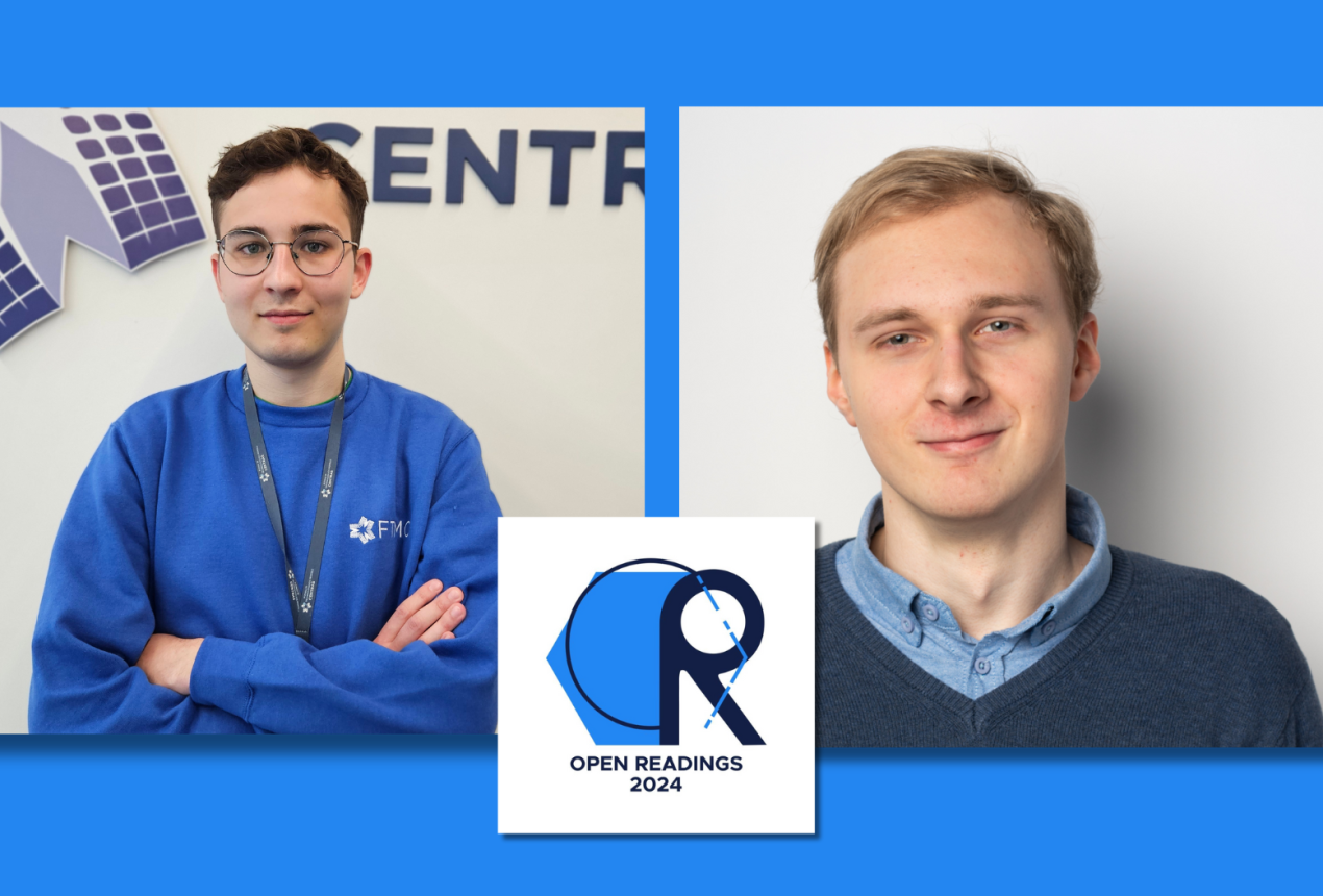 Aivaras Špokas ir Erikas Cicėnas. FTMC nuotraukos / „Open Readings 2024“ logotipas