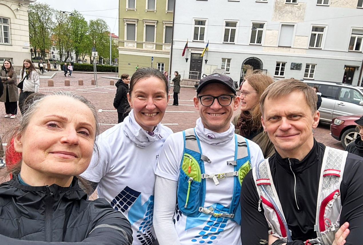 Orientavimosi žaidimui suburta FTMC komanda: dr. Renata Butkutė, dr. Lena Golubewa, Yaraslau Padrez ir Vytis Aleksiejūnas. R. Butkutės nuotrauka