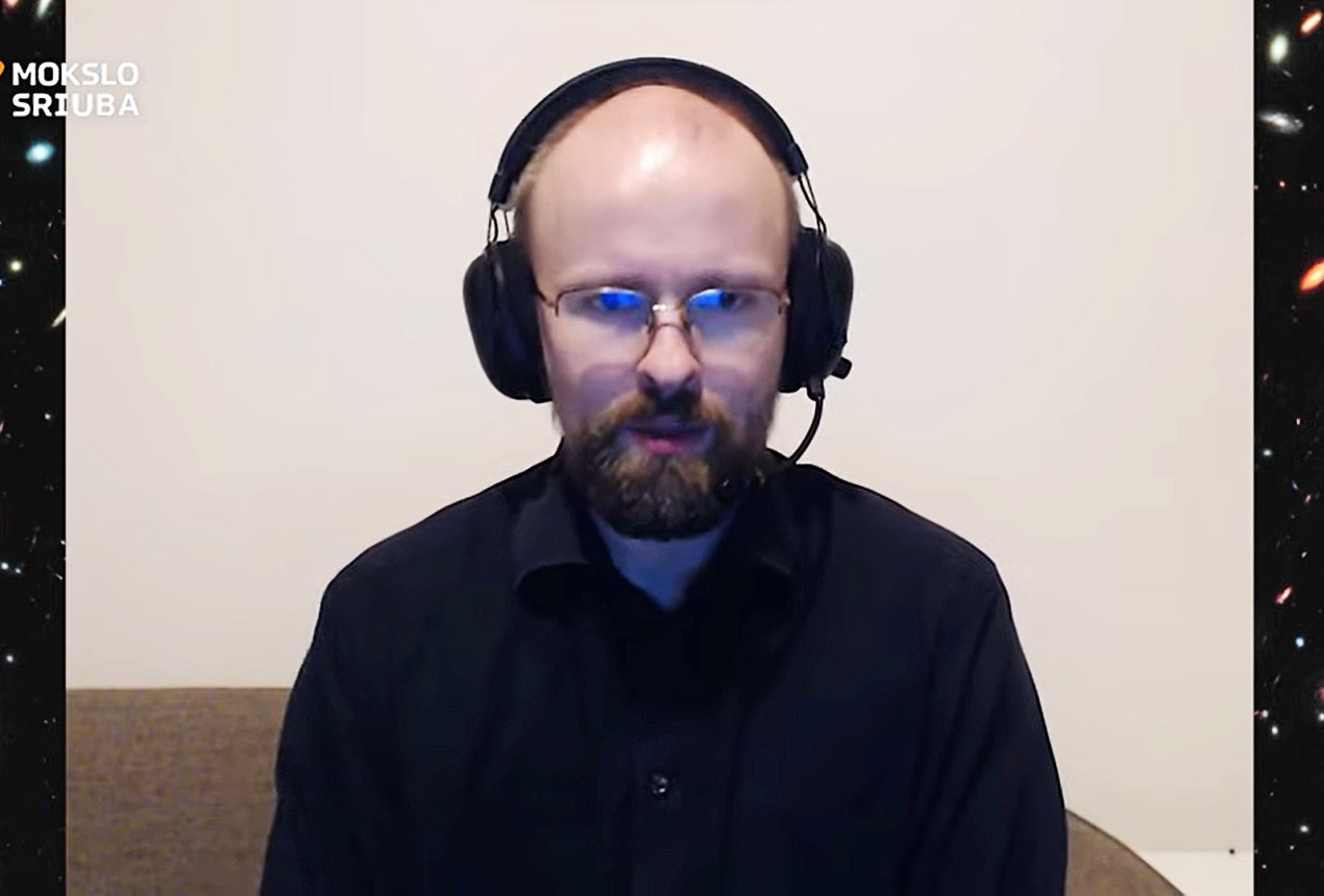 Dr. Kastytis Zubovas. „Mokslo sriubos“ jutubo kanalo videomedžiagos kadras