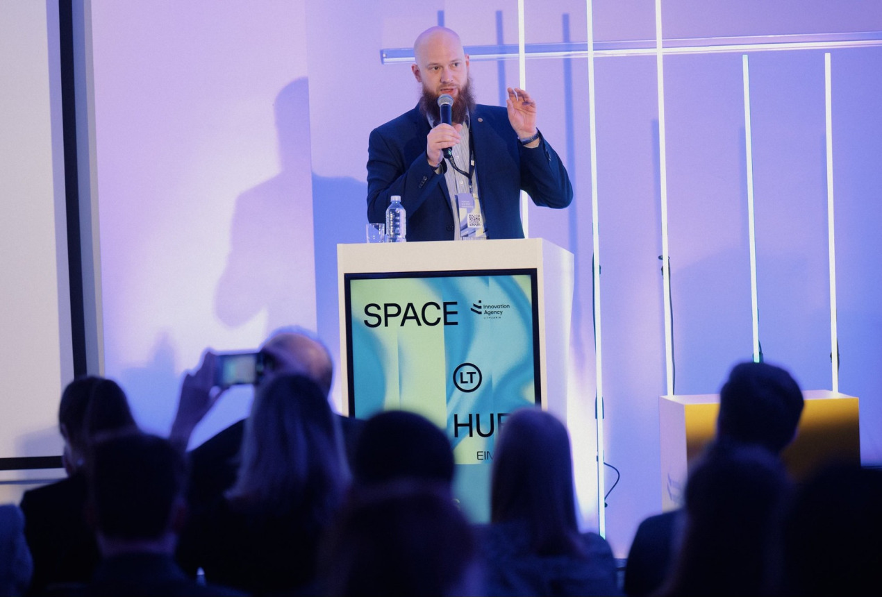 FTMC Innovation Manager Karolis Stašys. Photo from Innovation Agency Lithuania Facebook account