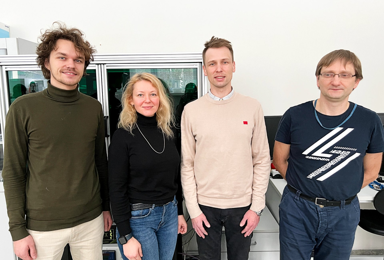 Lithuanian team involved in the project. From the left: Ignas Bitinaitis, Dr Edita Voitechovič, Dr Alexandr Belosludtsev, Tomas Rakickas. Photo from personal archive